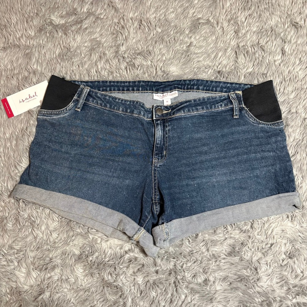 Isabel Maternity Denim Shorts Womens Size 16 NEW Pregnancy Comfy